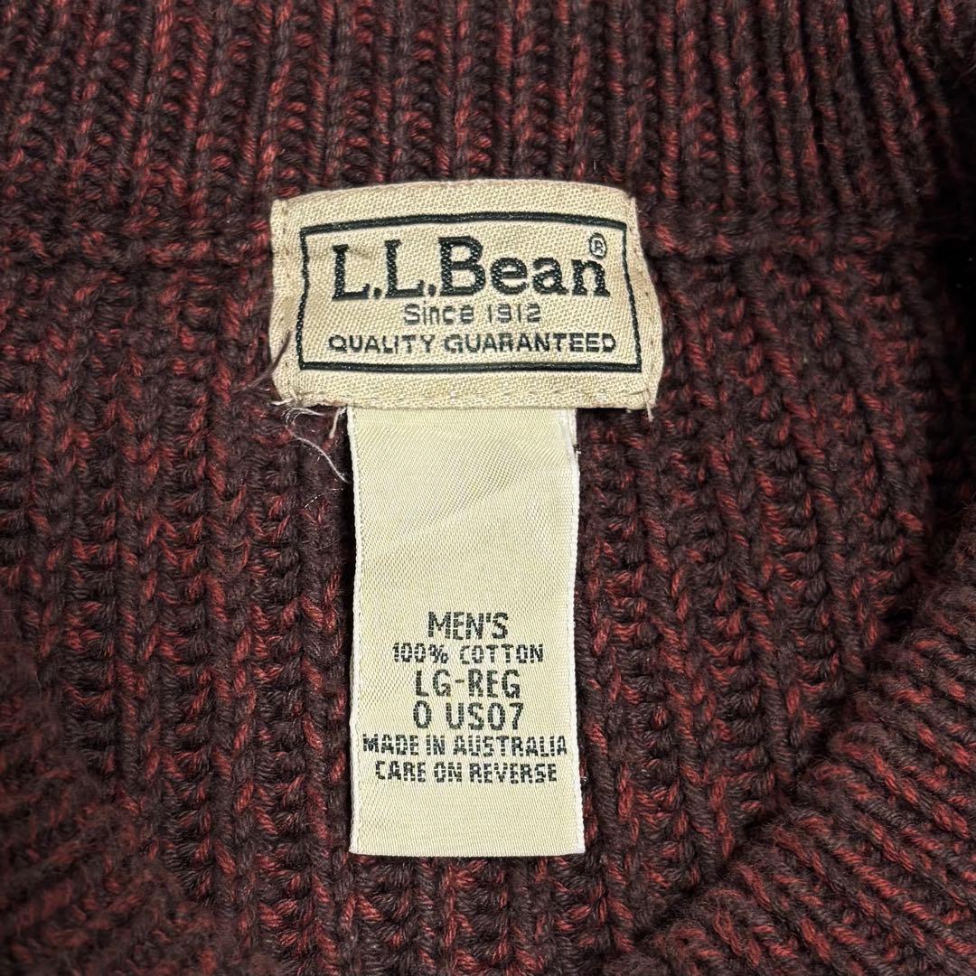 渋いカラー エルエルビーン 肉厚 コットンニット リブニット メランジ