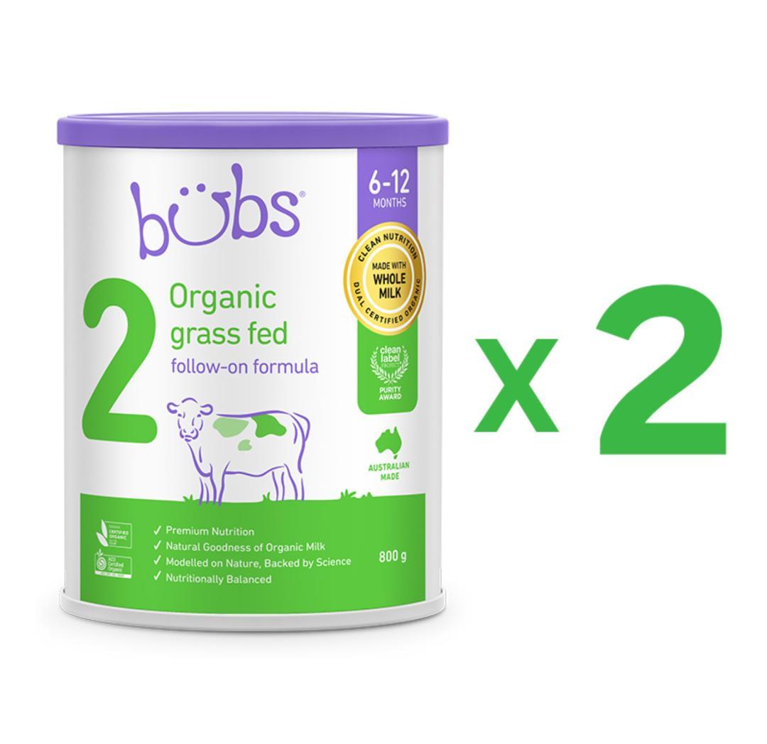 2缶 Bubs バブズ オーガニック 粉ミルクステップ2 AnaMuni出品 Bubs（バブズ）オーガニック粉ミルク グラスフェッド 大缶 800g 混合2