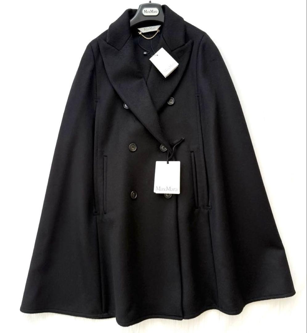 新品値札付 フランス購入 定価約40 マックスマーラ キャメル100%ケープ