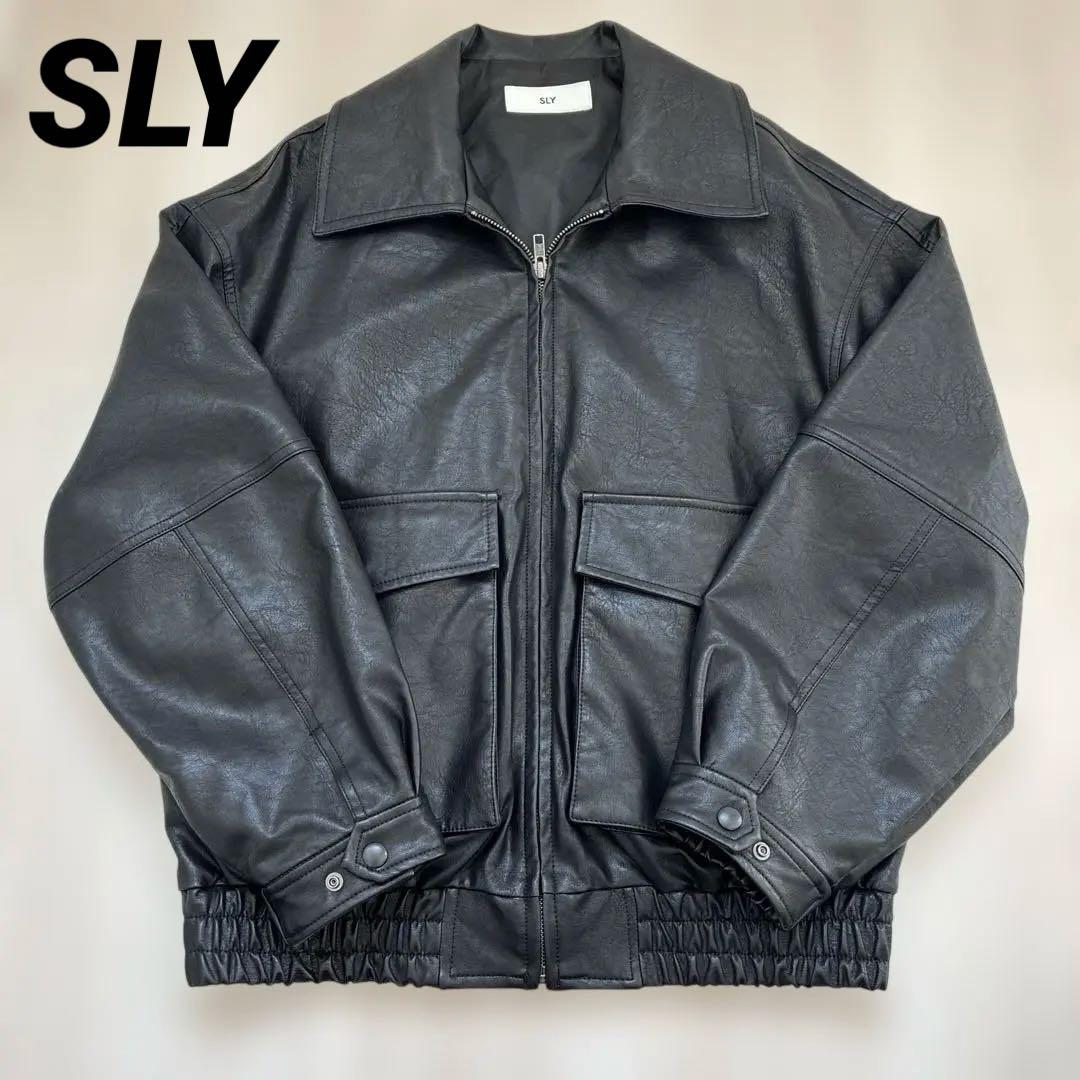 美品】SLY FAUX LEATHER ZIP UP BZ レザーブルゾン 黒 - メルカリ