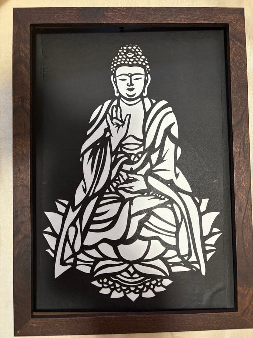 切り絵 仏像 木製フレーム - メルカリ