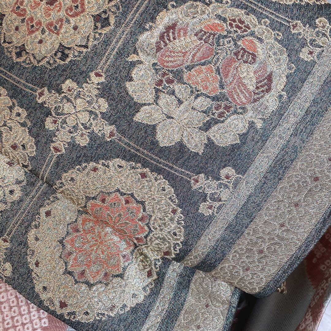 訪問着 フルセット 桜 相良刺繍 絞り 亀甲紋様 入学式 卒業式 着物 Q5