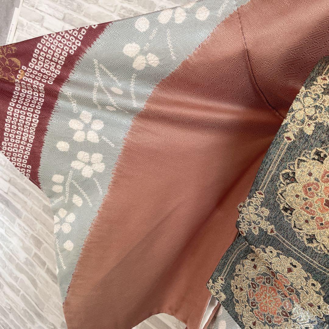 訪問着 フルセット 桜 相良刺繍 絞り 亀甲紋様 入学式 卒業式 着物 Q5