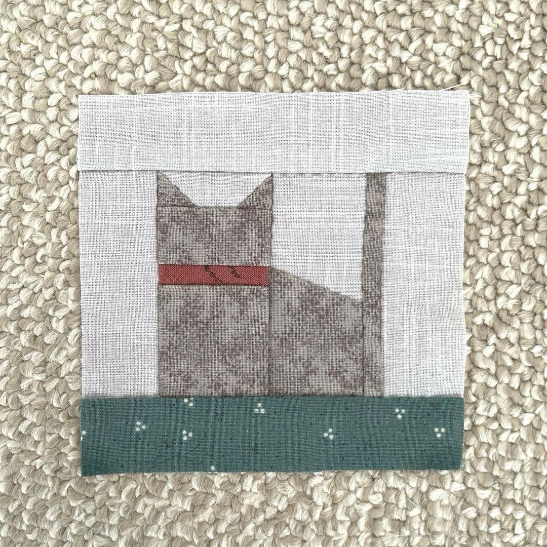 パッチワーク キルトトップ 4匹の猫 8cm×8cm - メルカリ