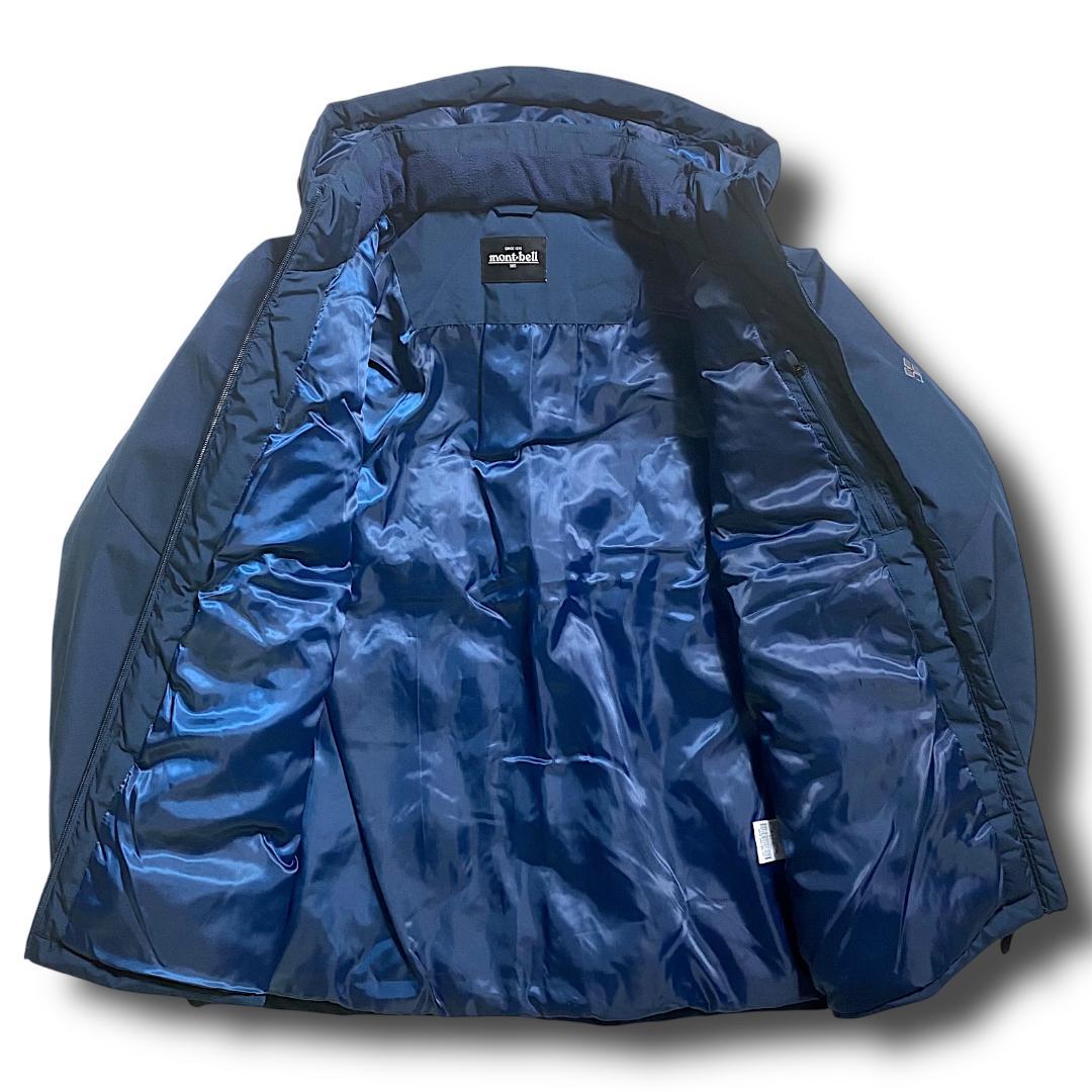 XL モンベル 高機能中綿 止水ジップ エコダウンジャケット ブルゾン 紺