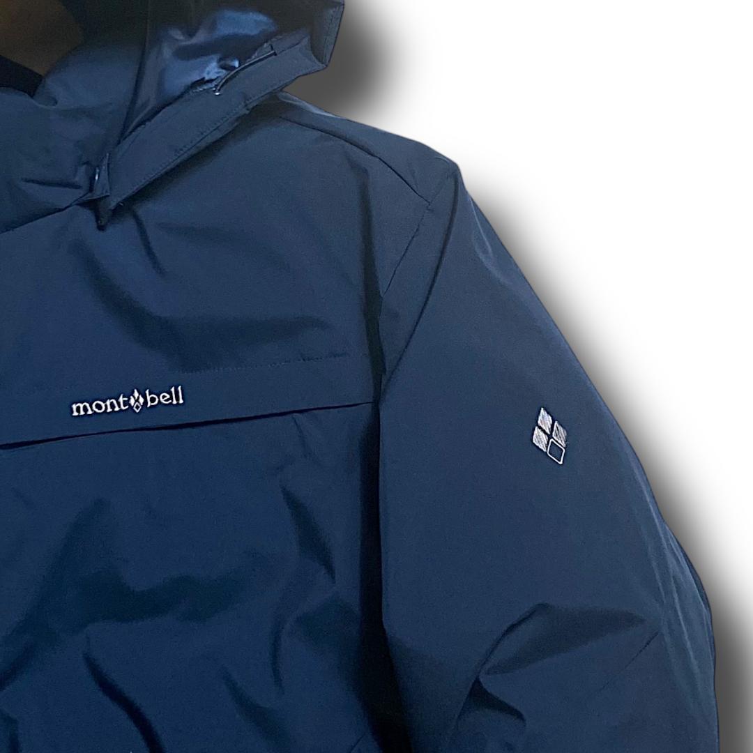 XL モンベル 高機能中綿 止水ジップ エコダウンジャケット ブルゾン 紺