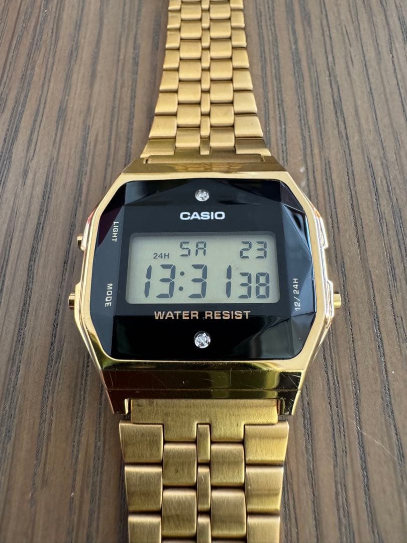 ☆美品☆ CASIO A159WGED-1 チプカシ＆天然ダイヤモンド - メルカリ