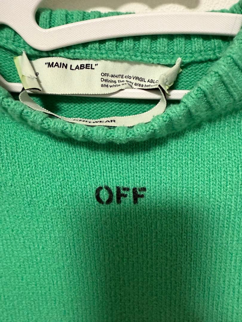 Off-White 】モヘア ニットセーター グリーン Mサイズ