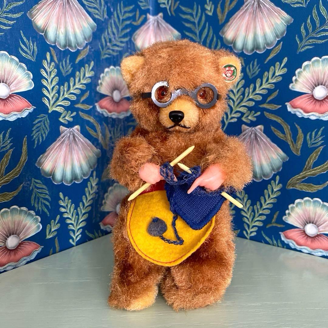 アンティーク ビンテージベア ゼンマイ仕掛け 編み物ベア max carl