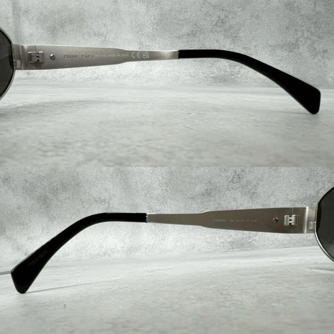 極美品◎セリーヌ トリオンフ メタル 01 サングラス オーバル ロゴ刻印