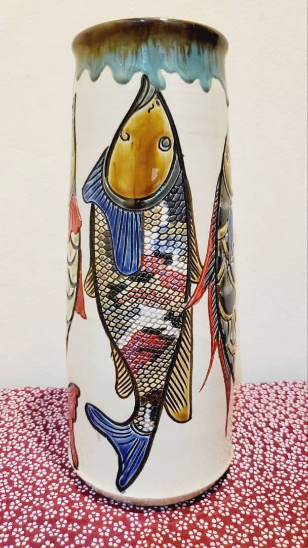 ⑥宮城三成 魚紋 大筒壺 鮮やか 人間国宝孫 やちむん 沖縄 2026年最新】宮城三成の人気アイテム - メルカリ