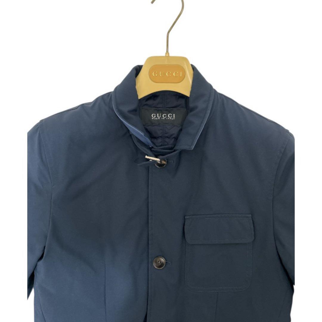 し*G様 GUCCI グッチ　ダウンコート　スタンドカラー　襟付き　3ポケット GUCCI グッチ ダウンコート スタンドカラー 襟付き 3ポケット 紺