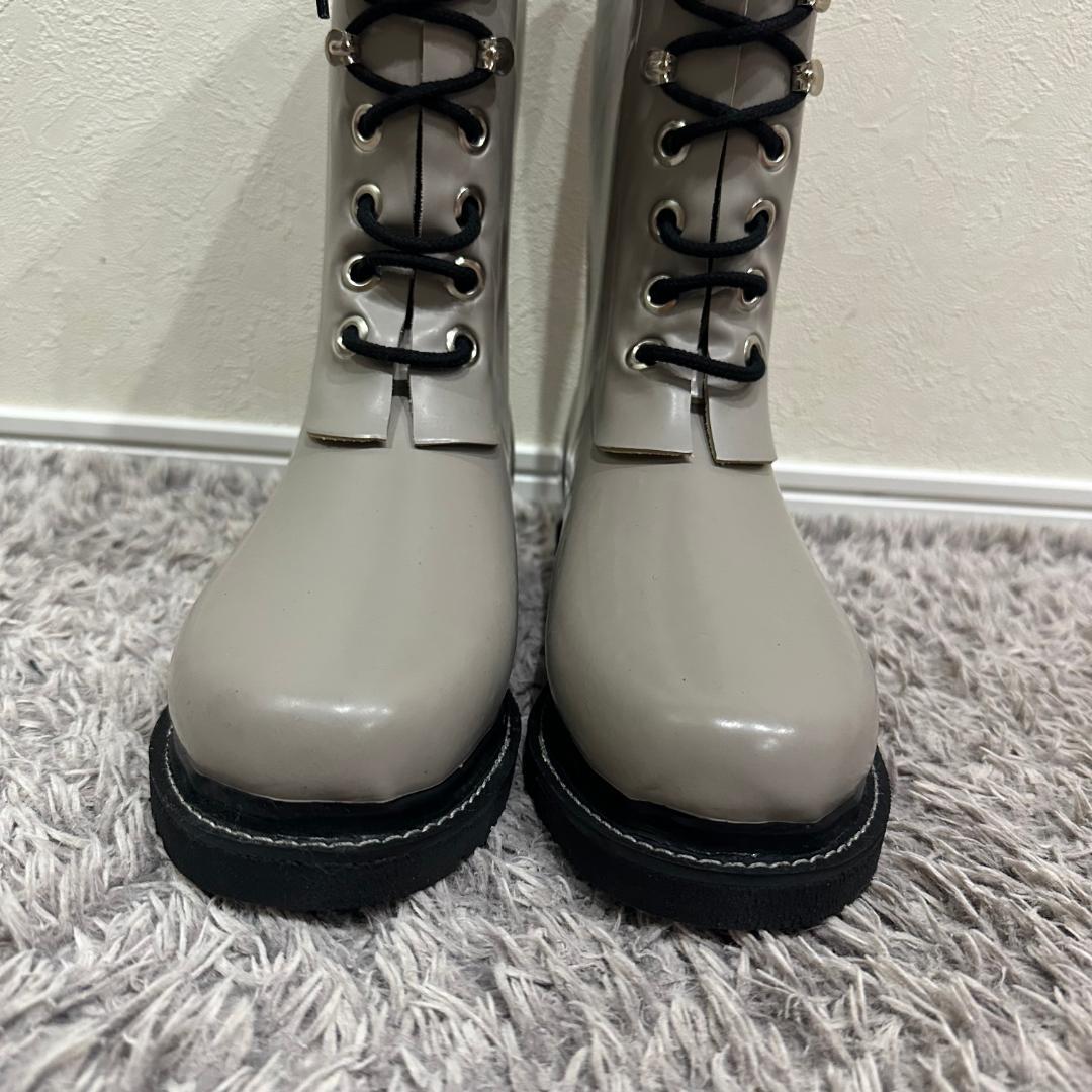 ILSE JACOBSEN レインブーツ レースアップ ベージュ 24.5cm