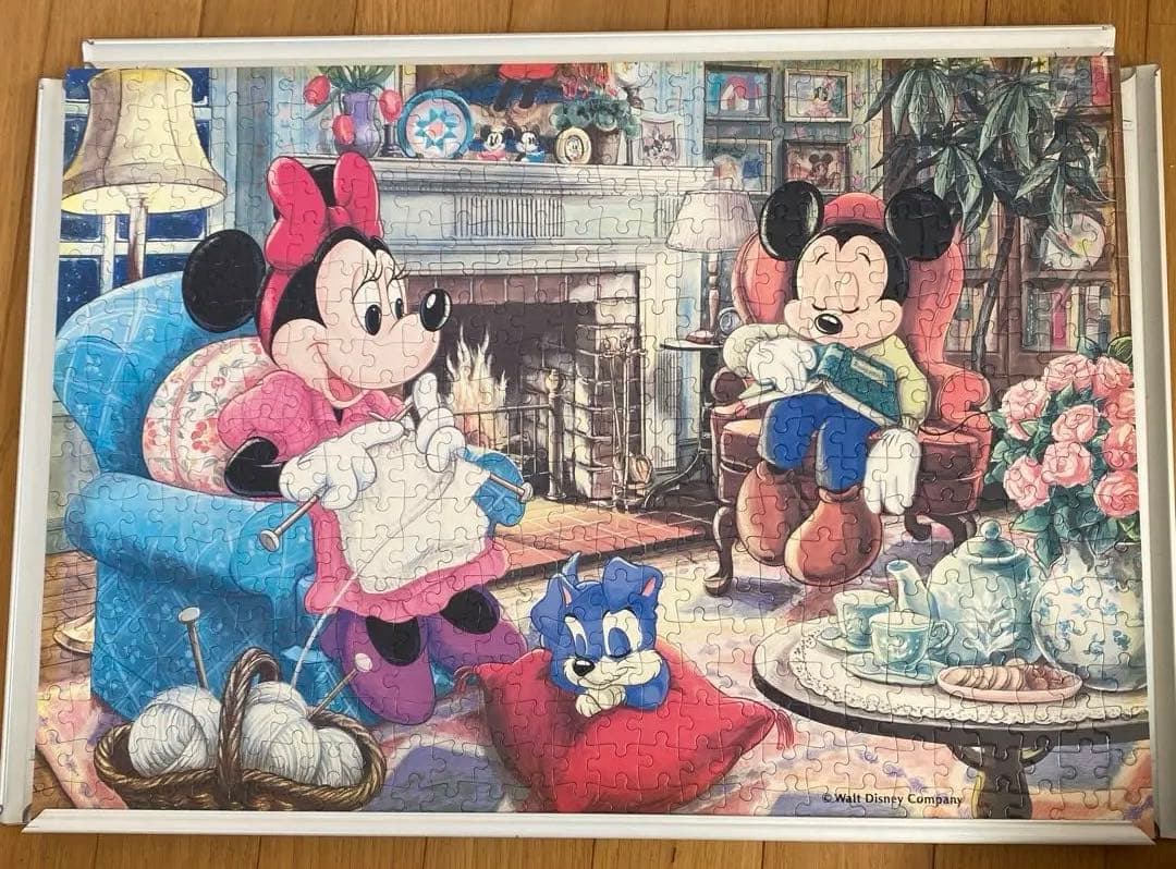 ミッキー ミニー ディズニー ジグソーパズル レトロ 額縁付き 完成品