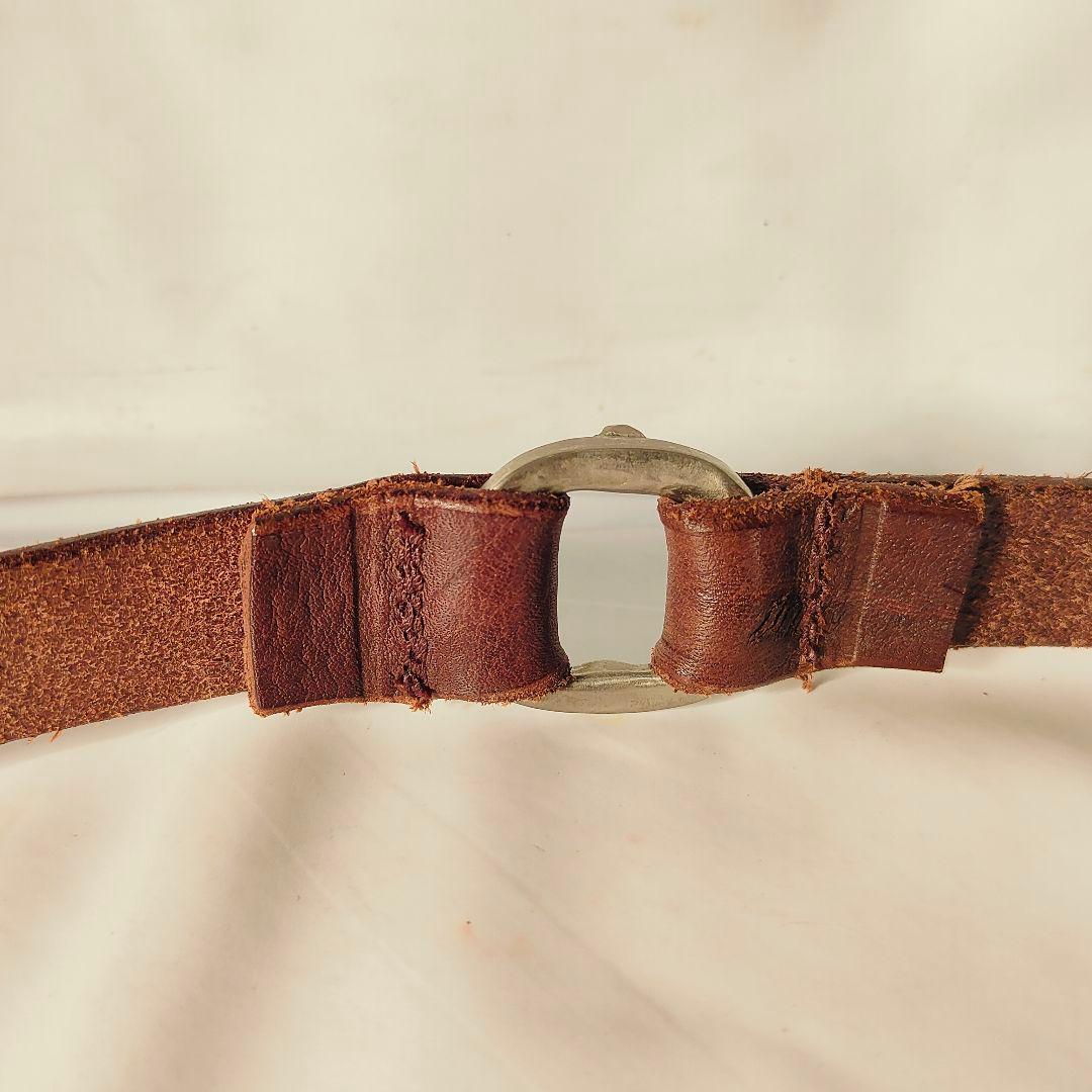 英国製ヴィンテージ】ダブルラップ本革ベルト 上質クラシックドレス