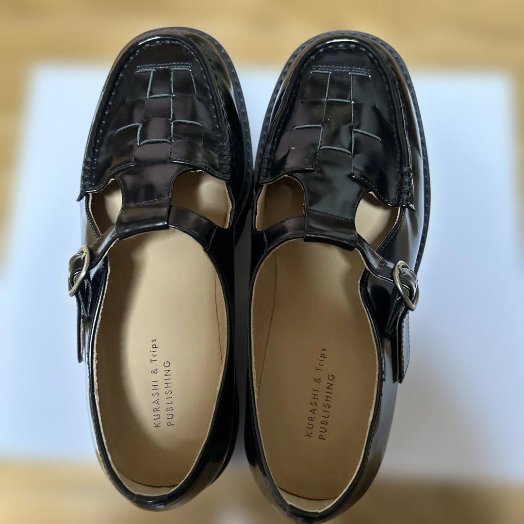 北欧、暮らしの道具店　こだわりソールのTストラップ / 牛革　23.5cm