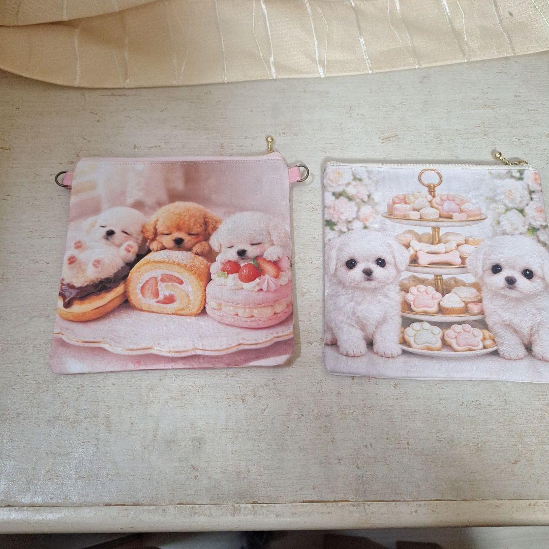 激レア柴犬パネル生地 ハンドメイド まちなしバッグ ミニバック ポーチ