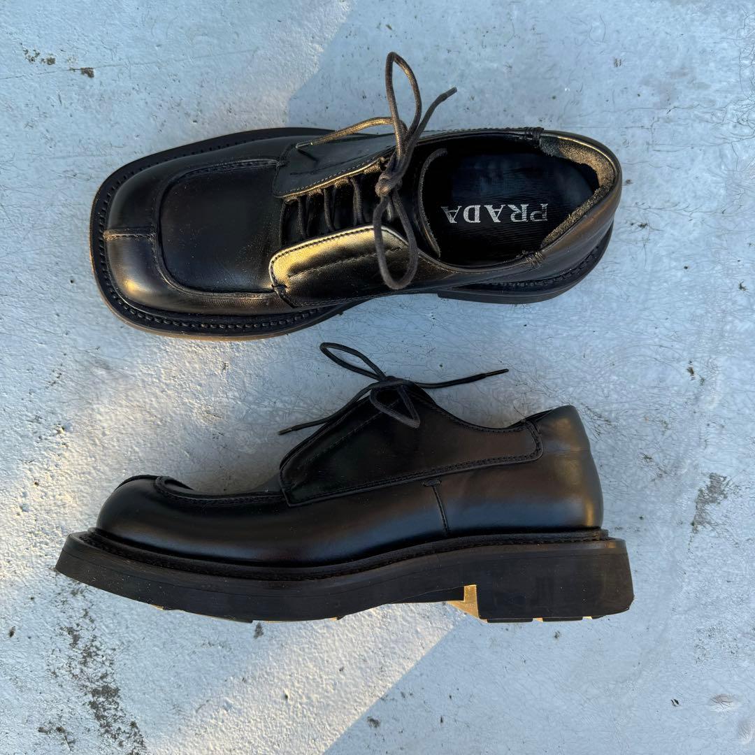 靴 FW1999 Prada Archive Square Loafer 超希少 PRADA Loafer square toe archive 6 5 プラダ スクエアトゥ