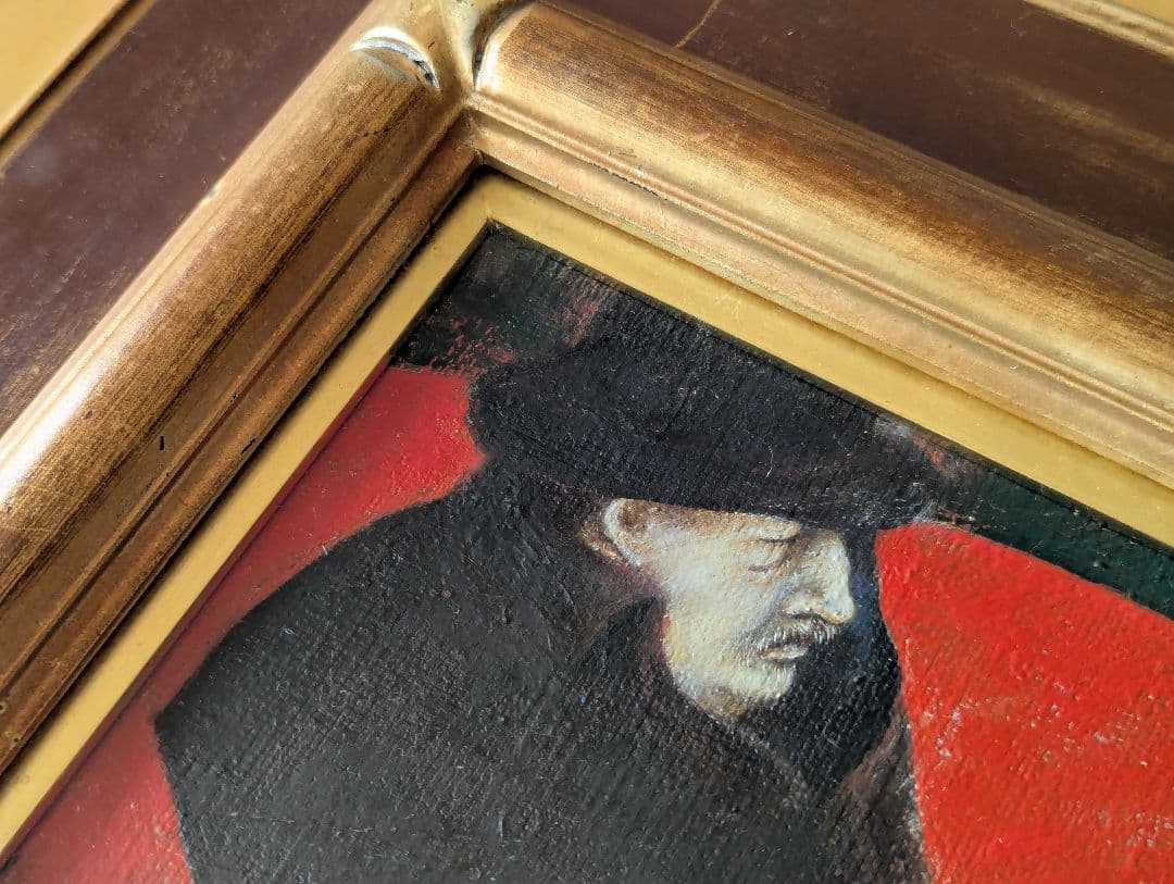 山本美次　油彩　「わすれられた人」額入り　値下げ