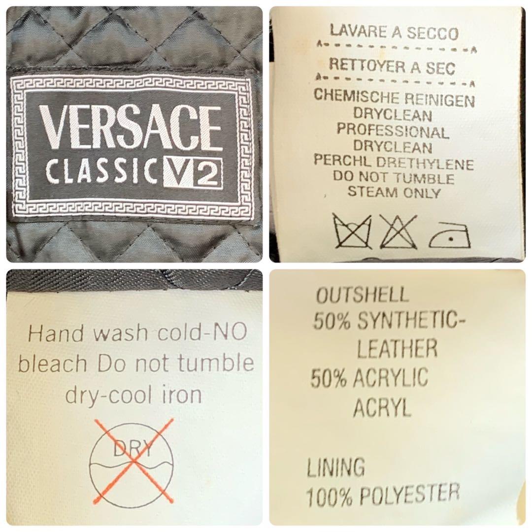 美品］ヴェルサーチ メデューサ刺繍 ブルゾン スタジャン イエロー