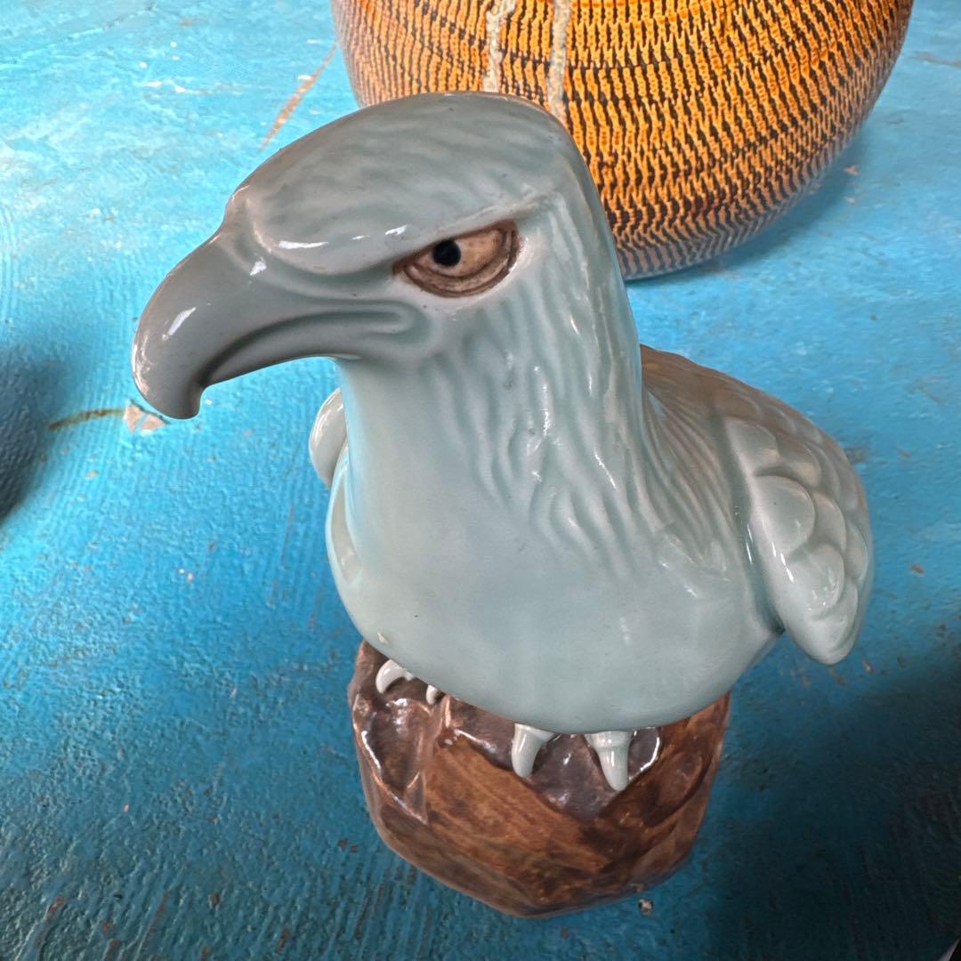 水色 陶器 鷲の彫刻 約15cm happy bird clock ターコイズ | 【公式】SUGY JAPAN | タイルを使った