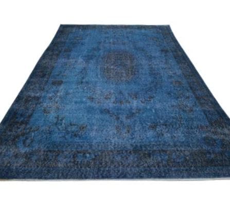 トルコ ヴィンテージラグ A136 超大判 レア ダークネイビー オーバー