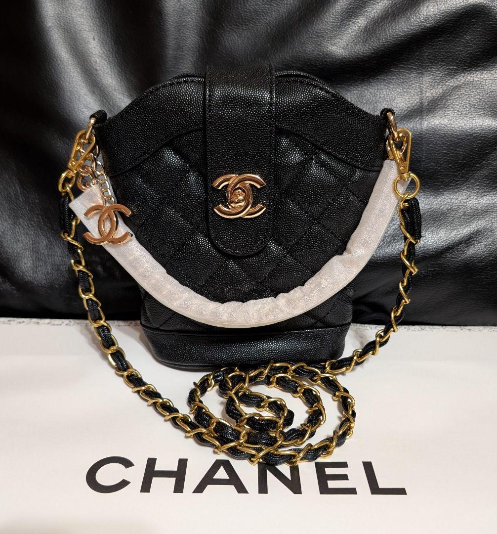 CHANEL ブラックキルティング チェーンショルダーバッグ ノベルティ CHANEL シャネル ノベルティショルダーバッグバッグ キルティング