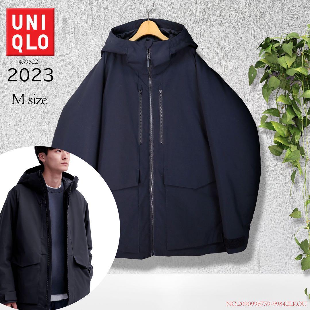 美品】UNIQLO ユニクロ ハイブリッドダウンパーカ 黒 ブラック M