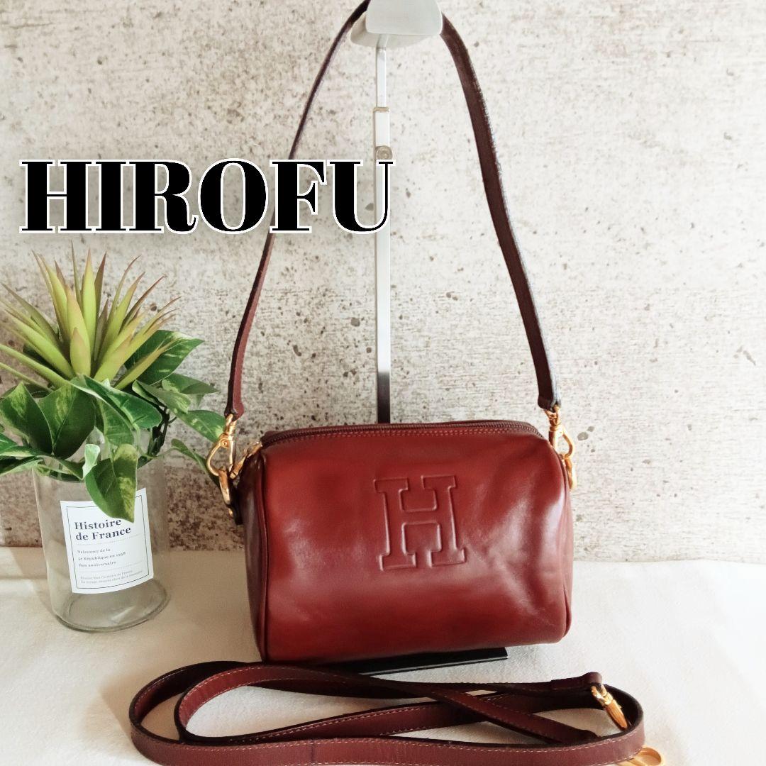 良品 ヒロフ 2way レザー ショルダーバッグ ポシェット レディース