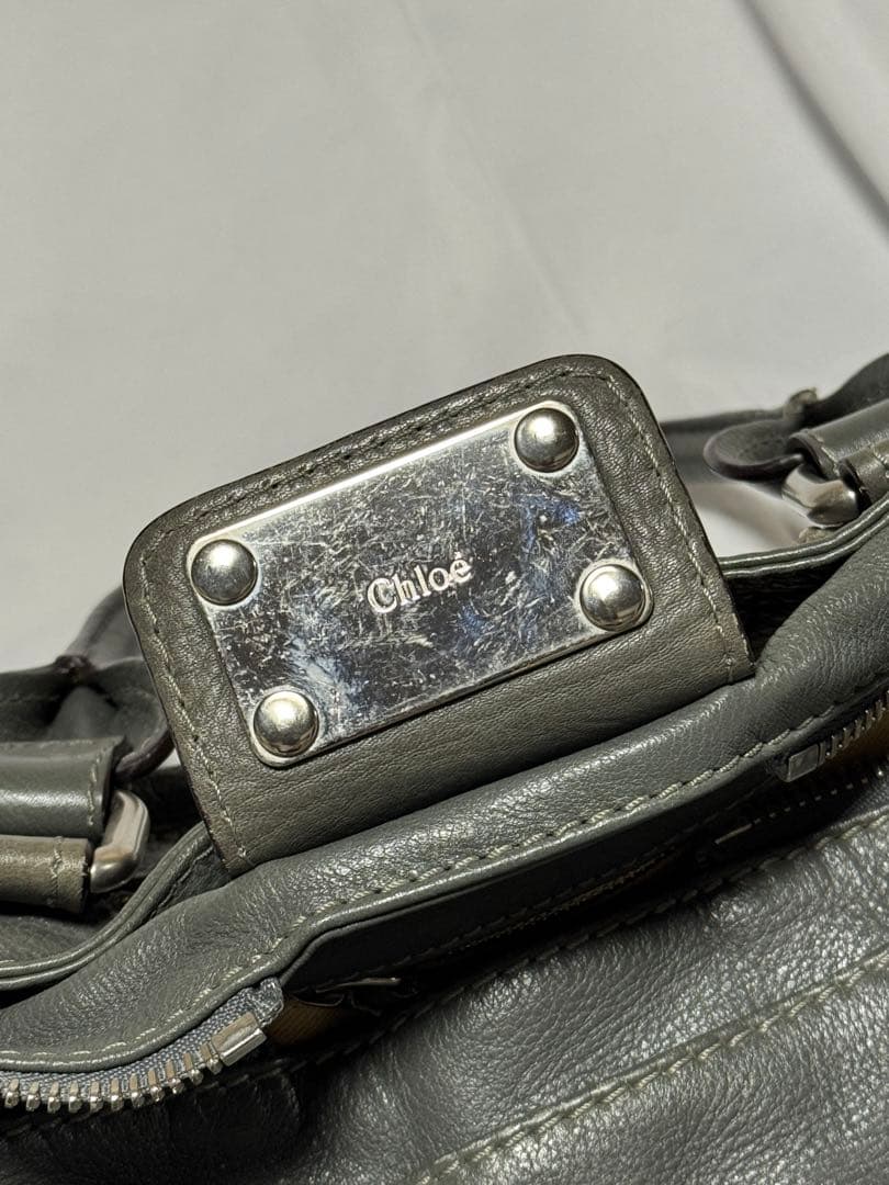 クロエ パディントン ハンドバッグ グレー シルバー金具 フィービー