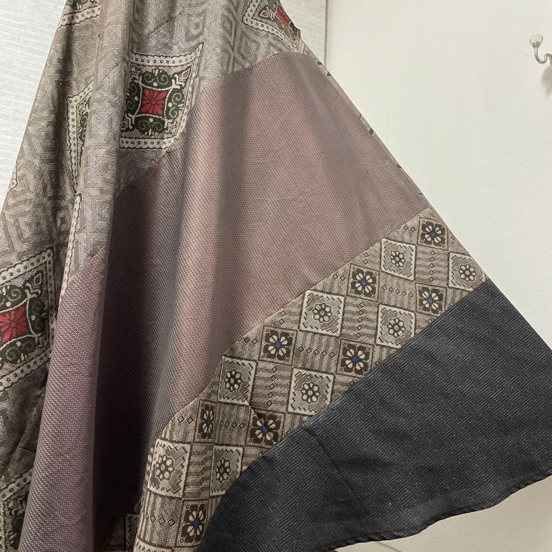 着物ワンピーステントラインロング丈《5》大島紬《龍郷柄7マルキ含む》や紬等L〜