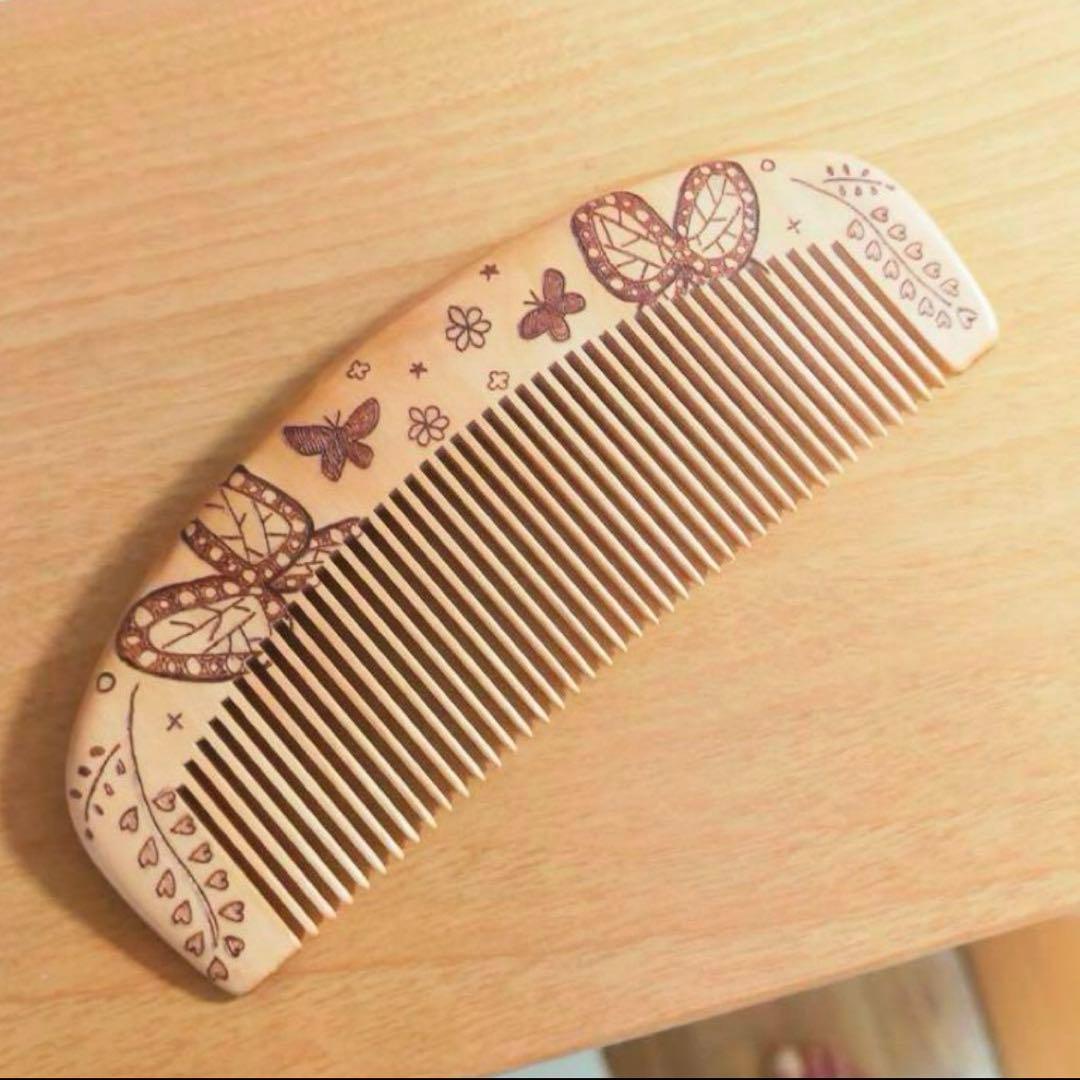 ウッドバーニング くし 櫛 オイル漬け イラスト 名入れ 無料 名前入り