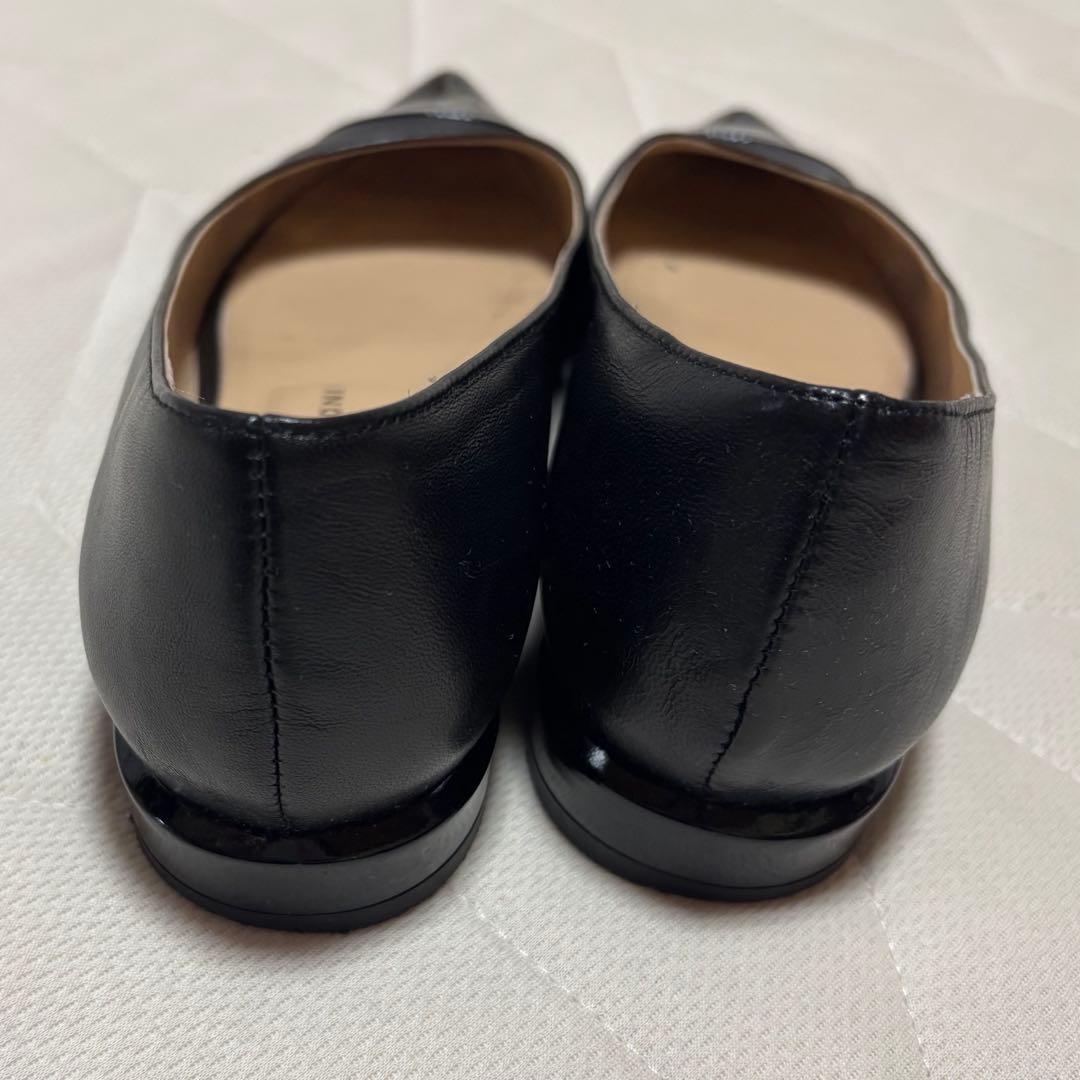 FABIO RUSCONI ポインテッドトゥ パンプス ブラック エナメル 38