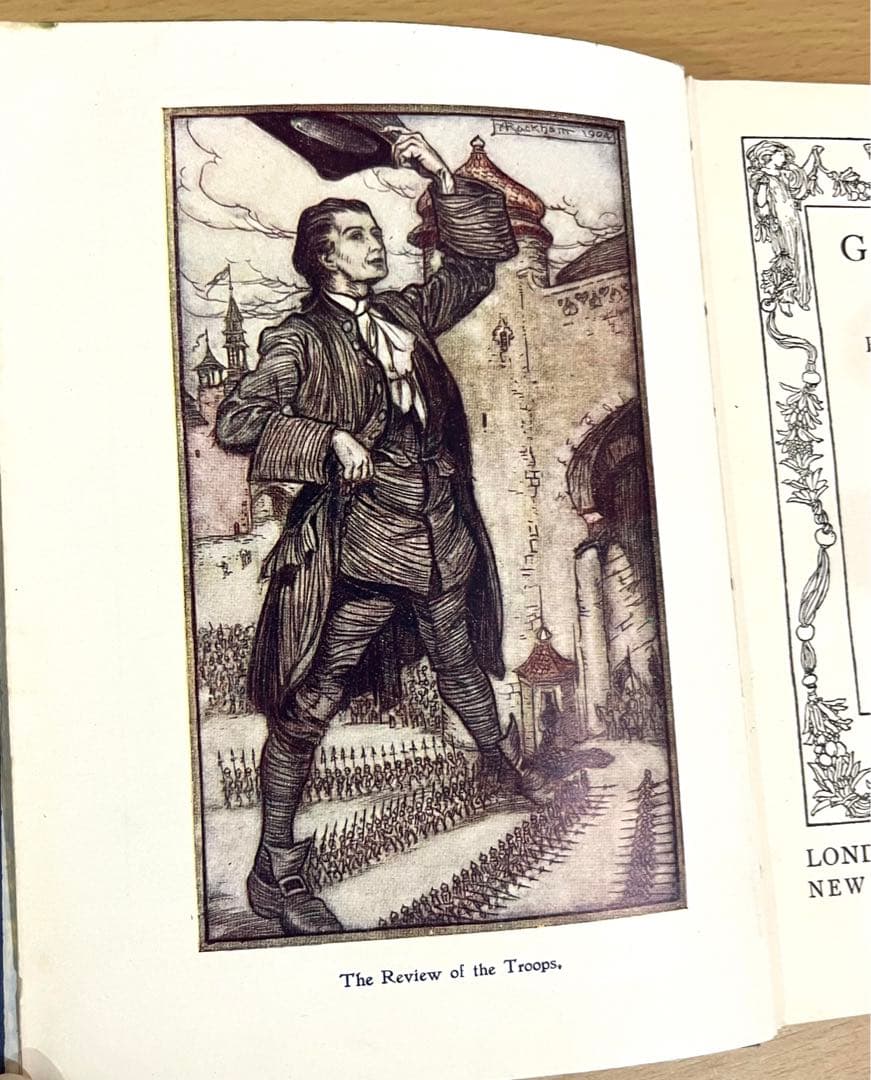 No174 貴重 アンティーク洋書 古書 アーサー·ラッカム ガリバー旅行記