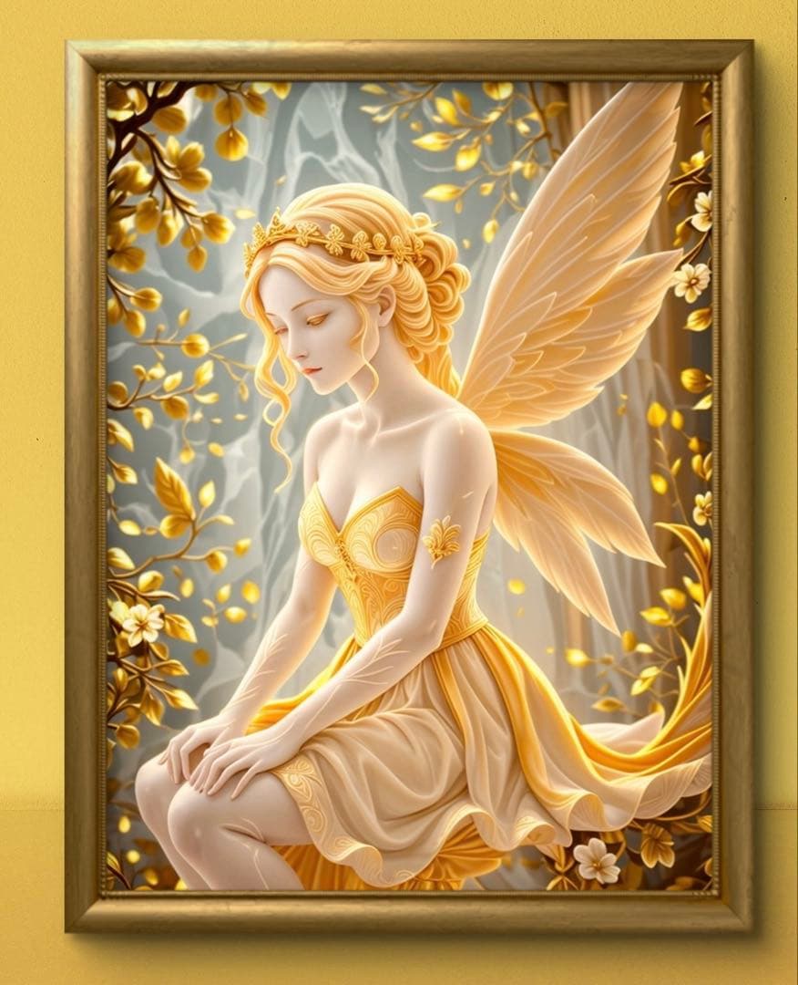 繁栄と幸運の天使 知恵や洞察力 守り神 縁起の良い 額縁付き