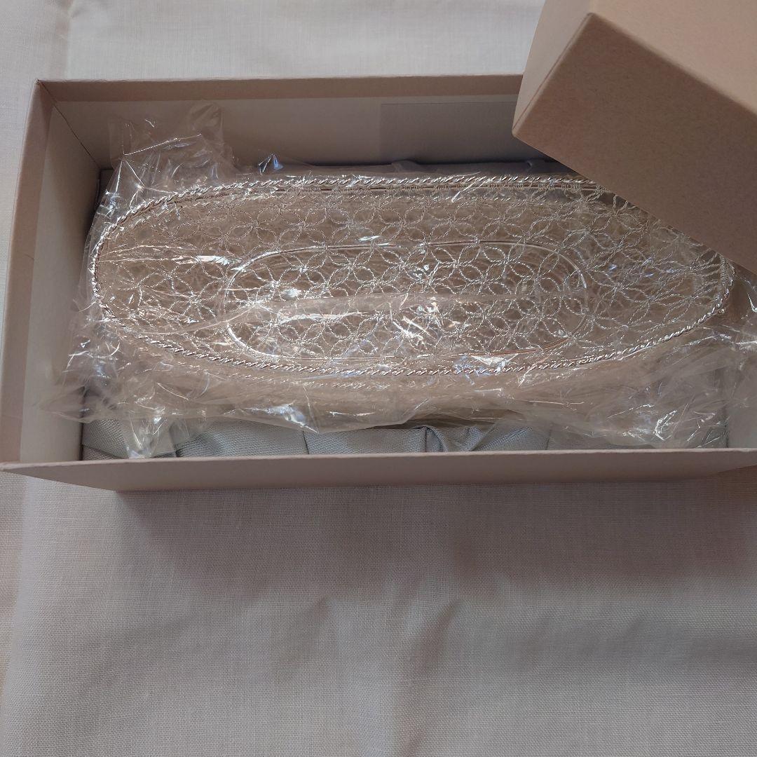 銀座和光 WAKO 網目模様銀仕上げおしぼりトレイ 5個セット