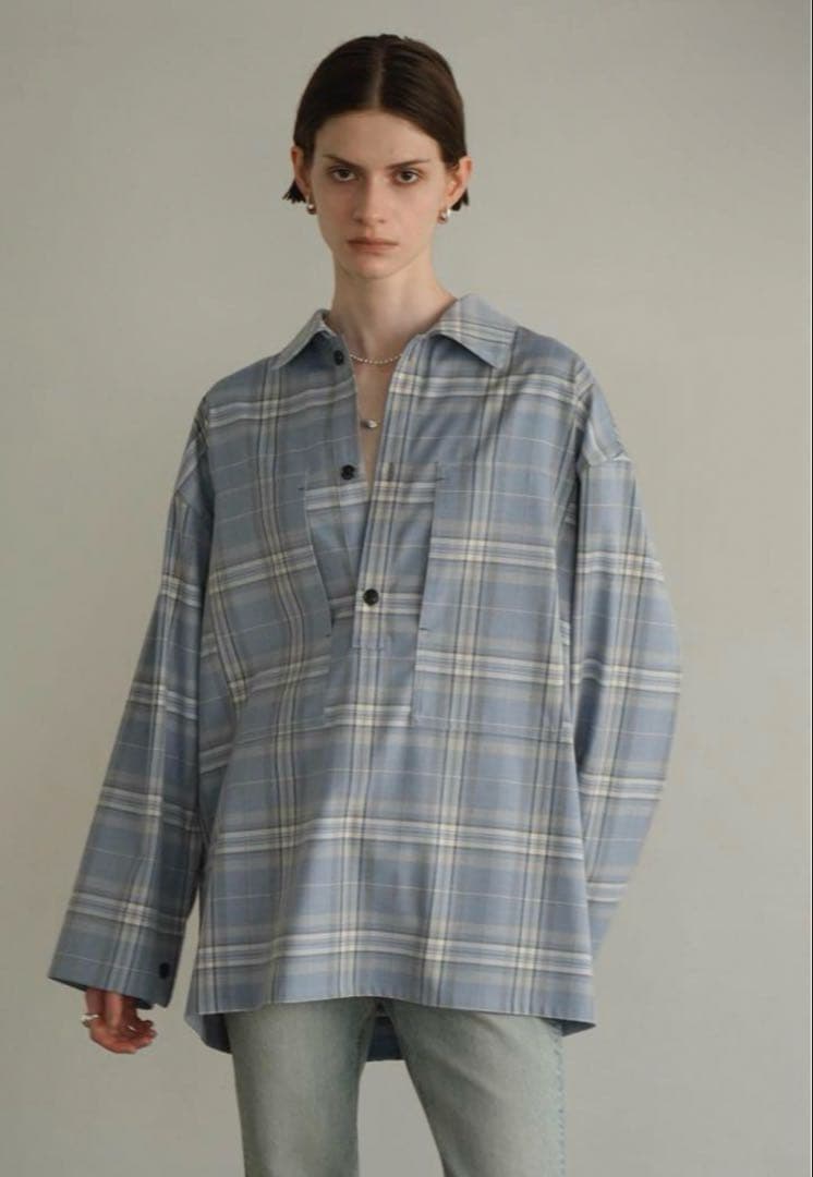 CHECK POCKET OVER SHIRT CLANE