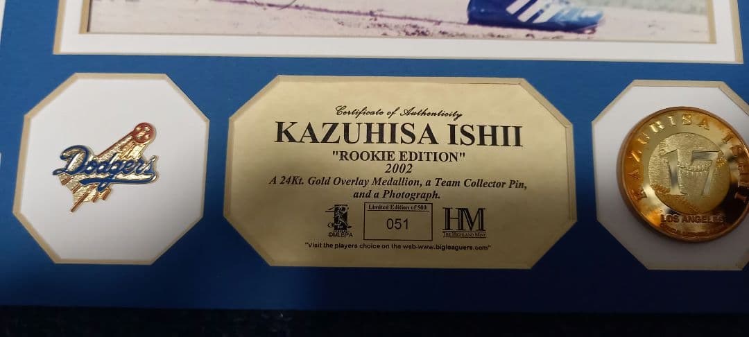 MLB、直筆サイン、石井一久、ルーキーイヤー記念パネル、限定商品