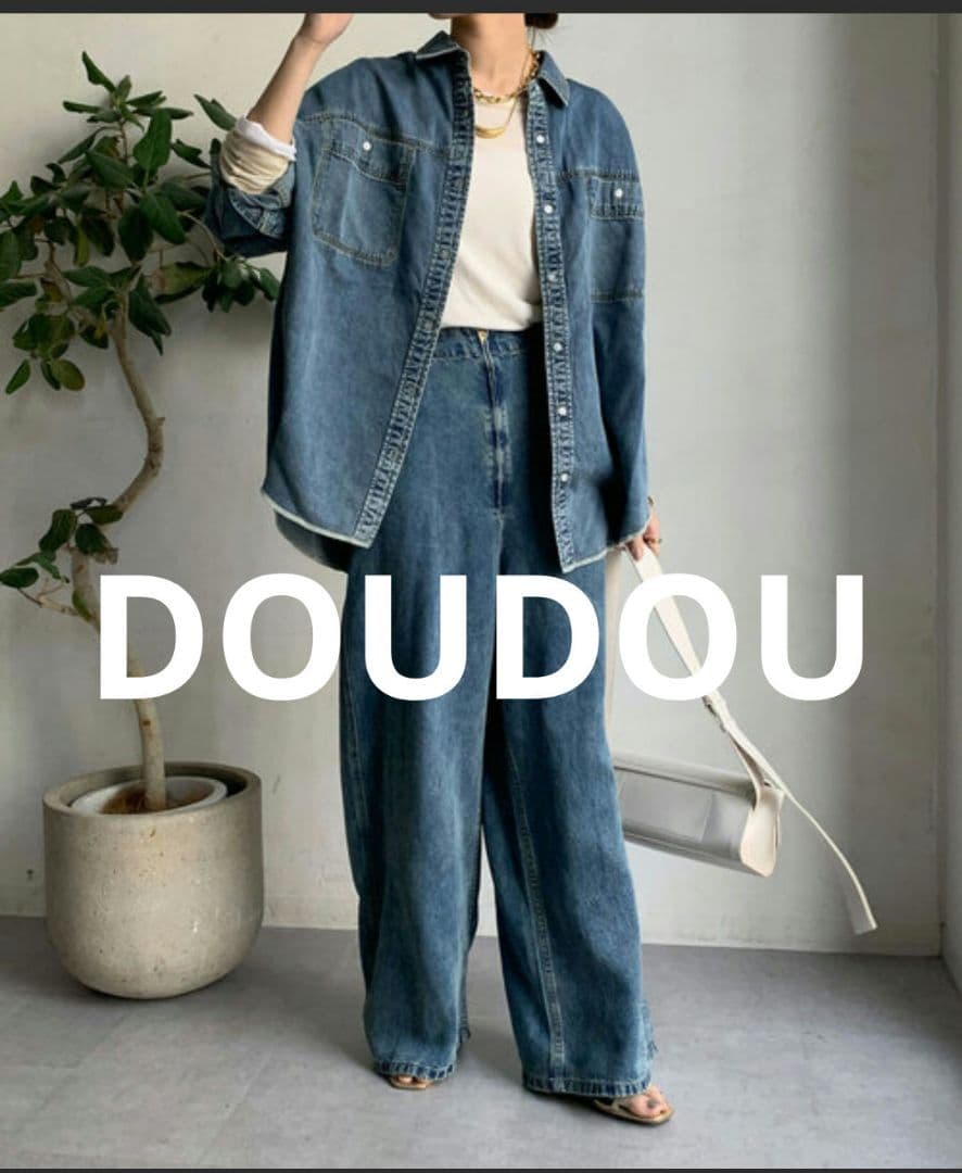 人気完売商品！新品　DOUDOU リヨセルデニムシャツ　2025年購入　ドゥドゥ DOUDOU｜リヨセルデニムシャツ | Rakuten Fashion(楽天ファッション