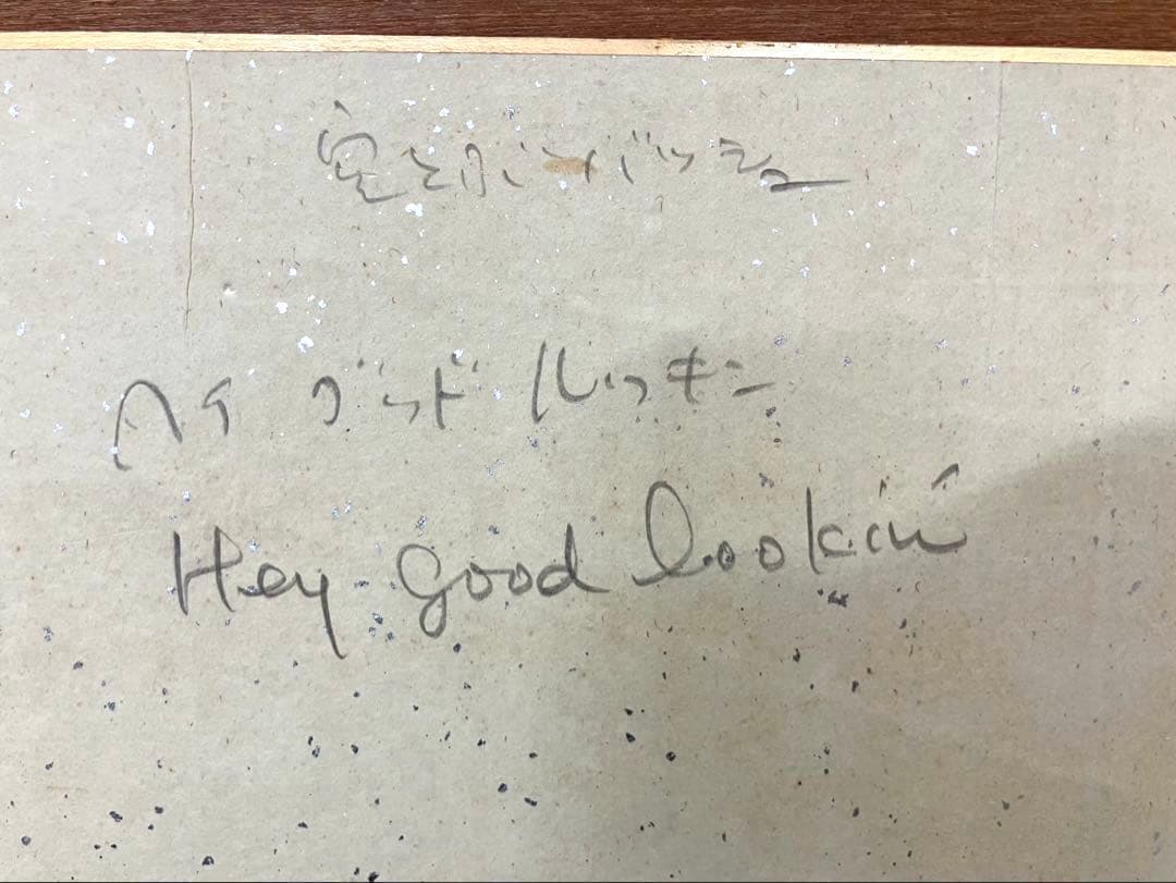 水森亜土 水彩画 色紙 空とぶバッシュ 額入り