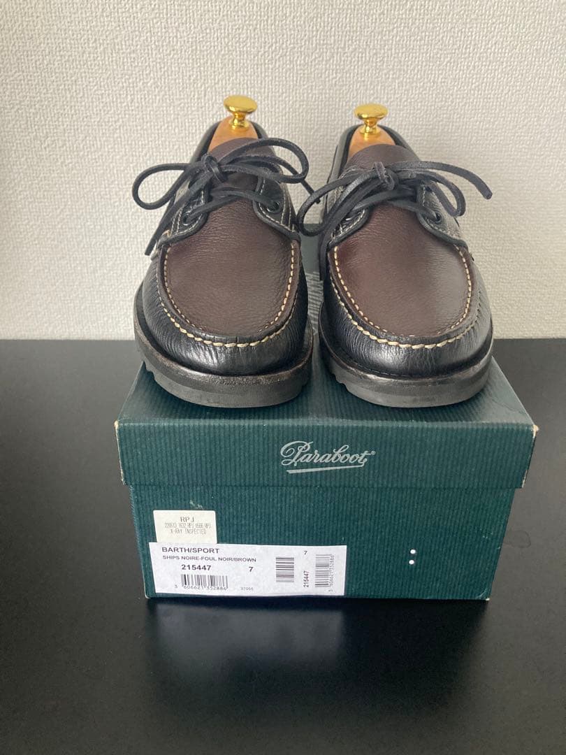 PARABOOT：BARTH SPORT デッキシューズ ブラック×ブラウン 7 Paraboot