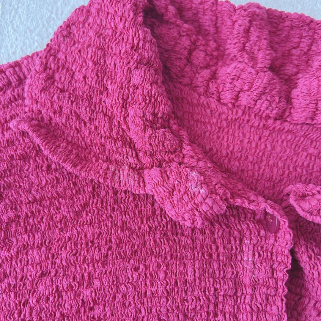 美品✨ ISSEY MIYAKE カーディガン カリフラワー シワ加工 ピンク