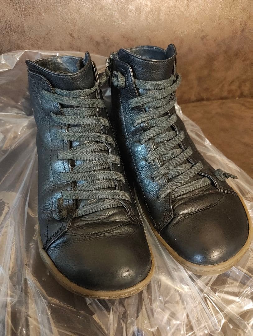 美品 カンペール ペウカミハイカット サイドジップ ブラック 38 美品》カンペール ペウカミハイカット サイドジップ ブラック 38