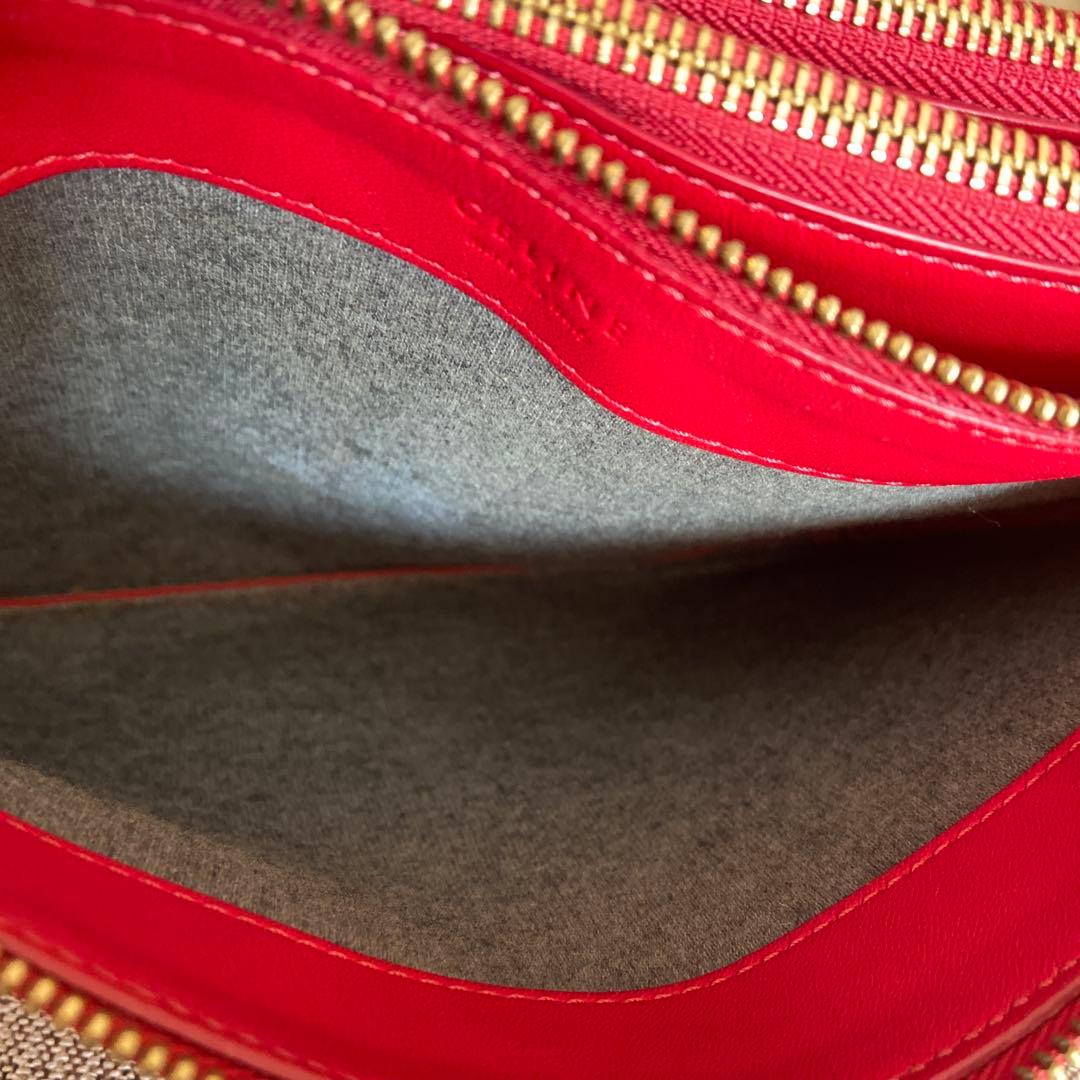 CELINE セリーヌ ショルダーバッグ トートバッグ トリオ 赤 レザー