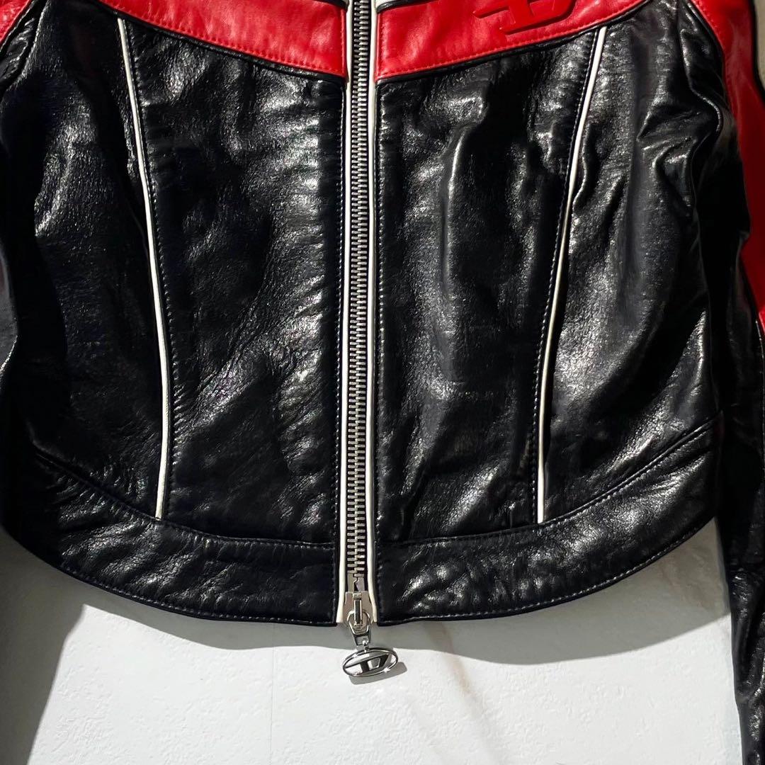 未使用 定価22万 ディーゼル Dロゴ ライダース レザージャケット