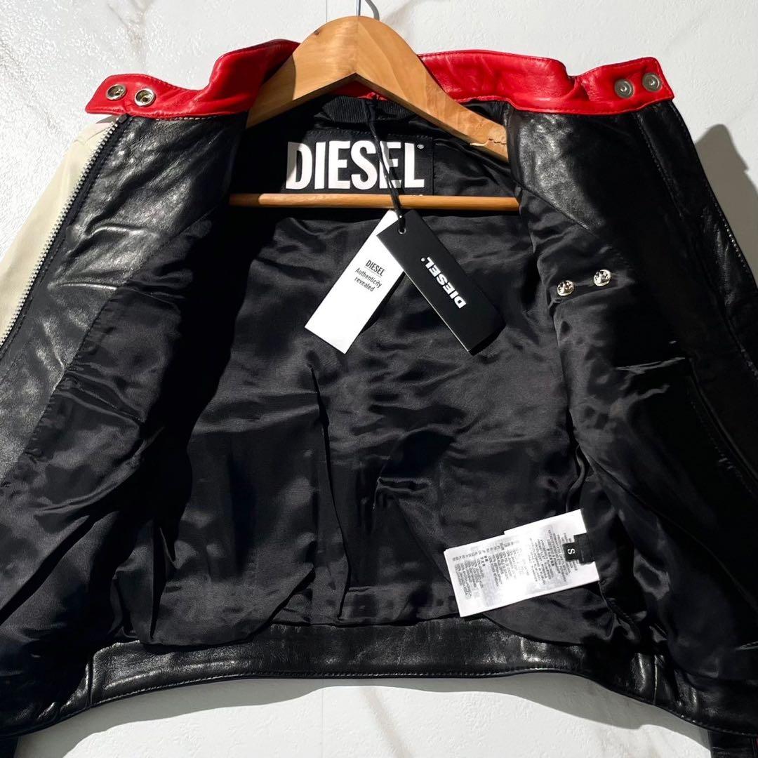 未使用 定価22万 ディーゼル Dロゴ ライダース レザージャケット