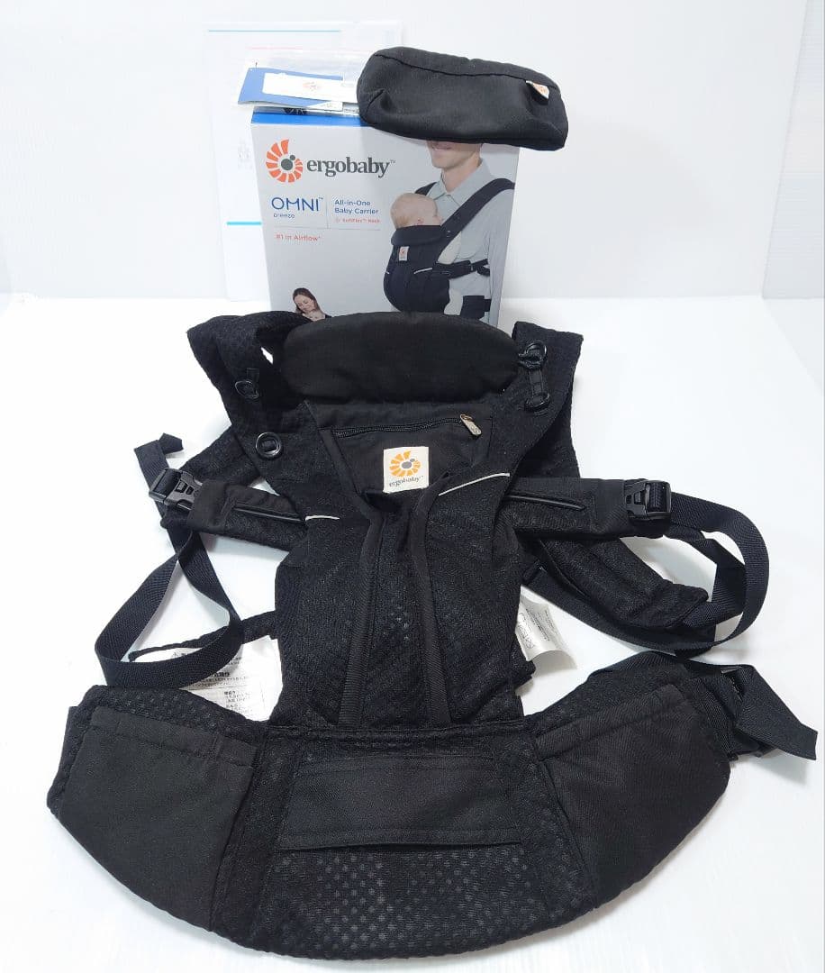 雨カバー&よだれカバー付き！ergobaby OMNI Breeze ネイビー