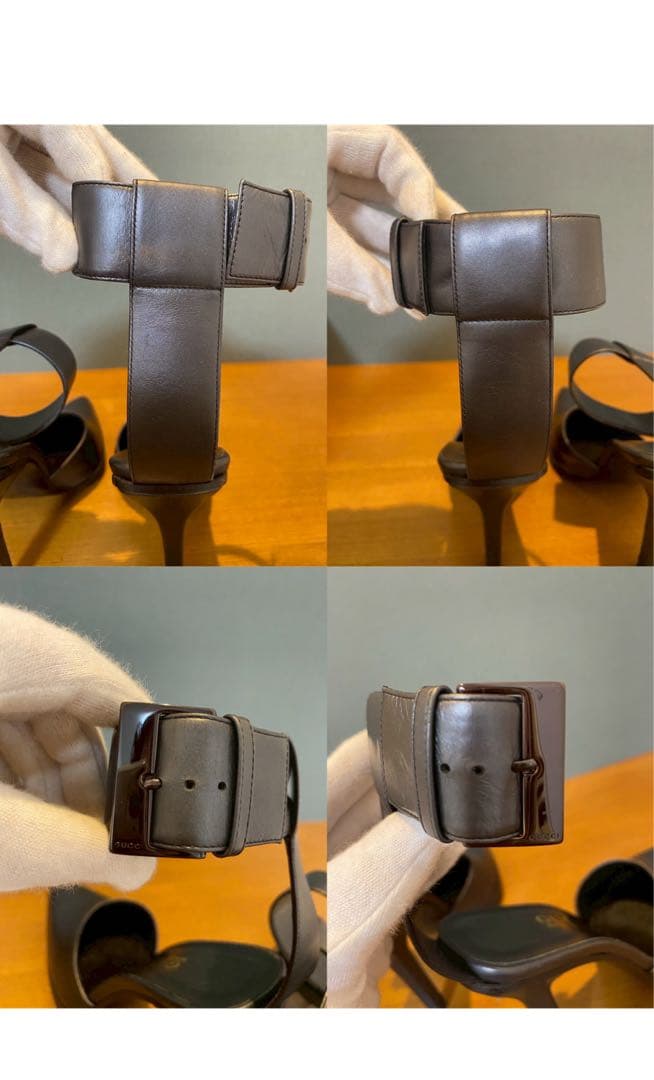 GUCCI グッチ アンクルストラップ ミュール パンプス ピンヒール