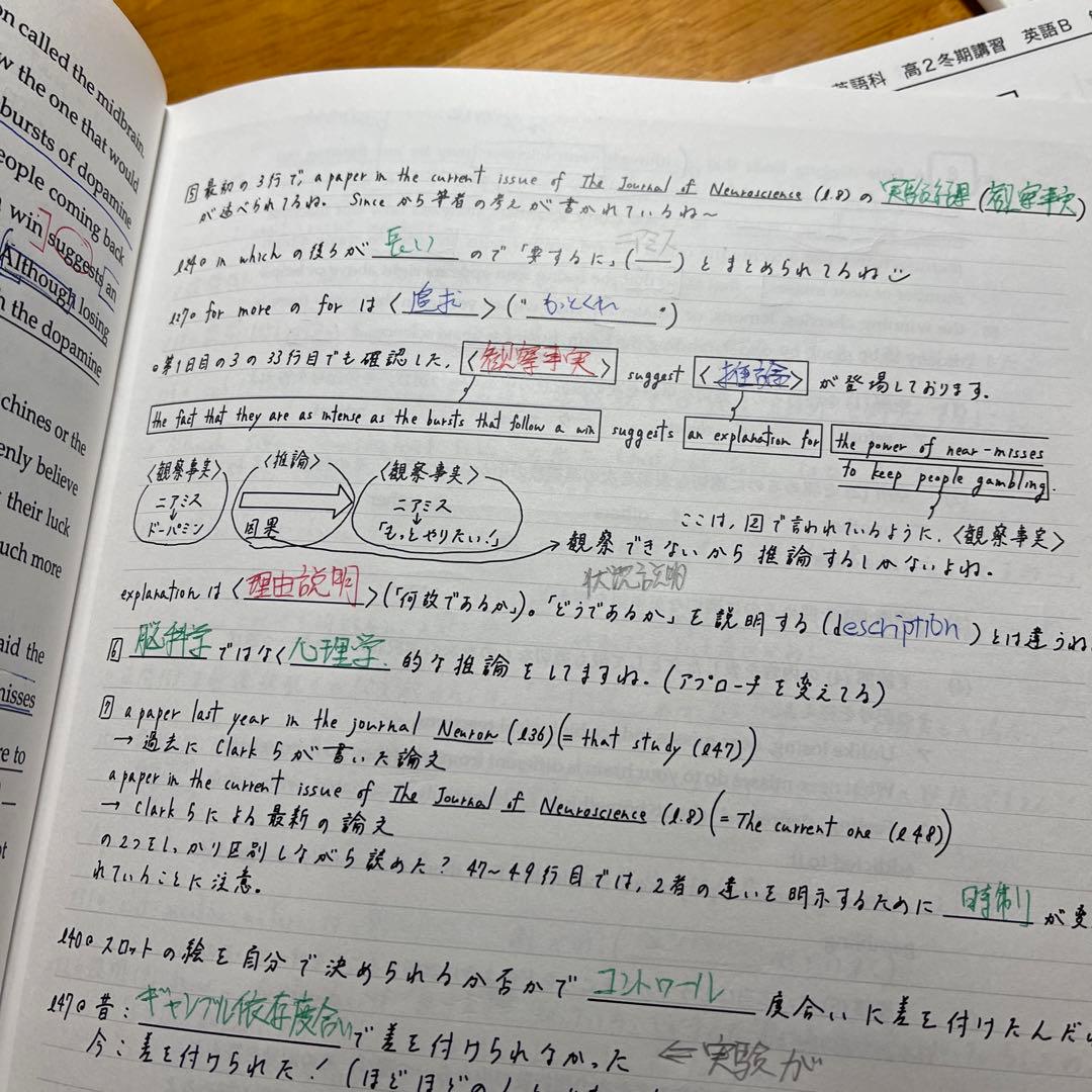 鉄緑会 高2 英語 冬季講習B 高3 英語 春期講習B