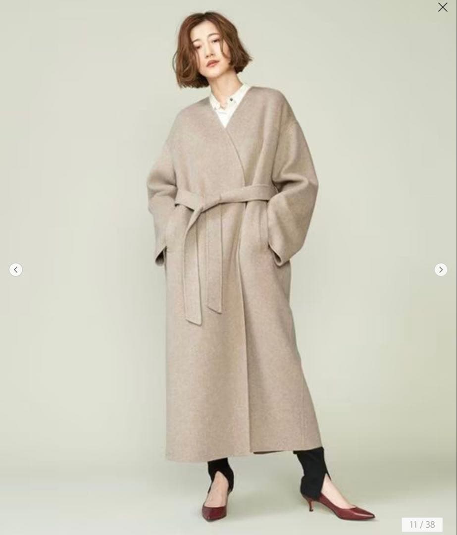 美品 Conte コンテ ベルテッド リバーロングコート 辺見えみり - メルカリ